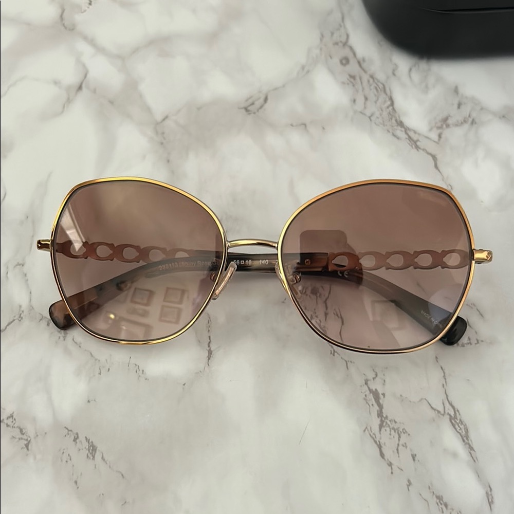 Coach Brown Oval Sunglasses with Gradient Lenses - Picture 2 of 6